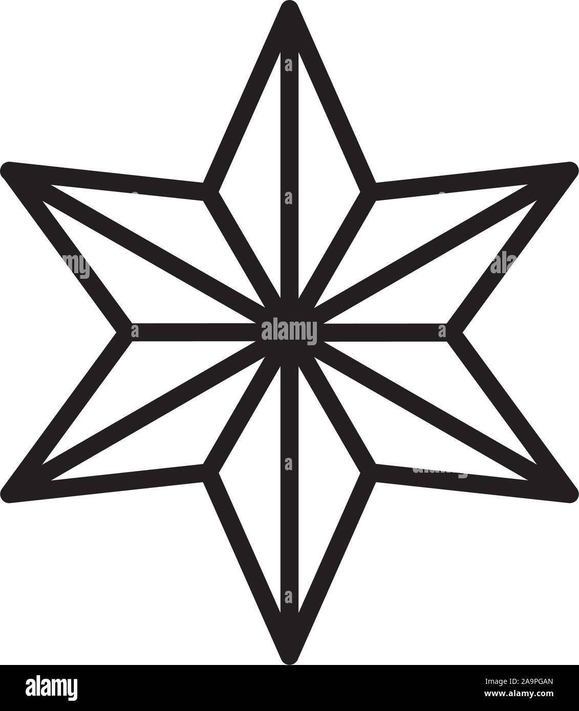 Estrella de seis puntas estilo de línea icono diseño ilustración vectorial  Imagen Vector de stock - Alamy