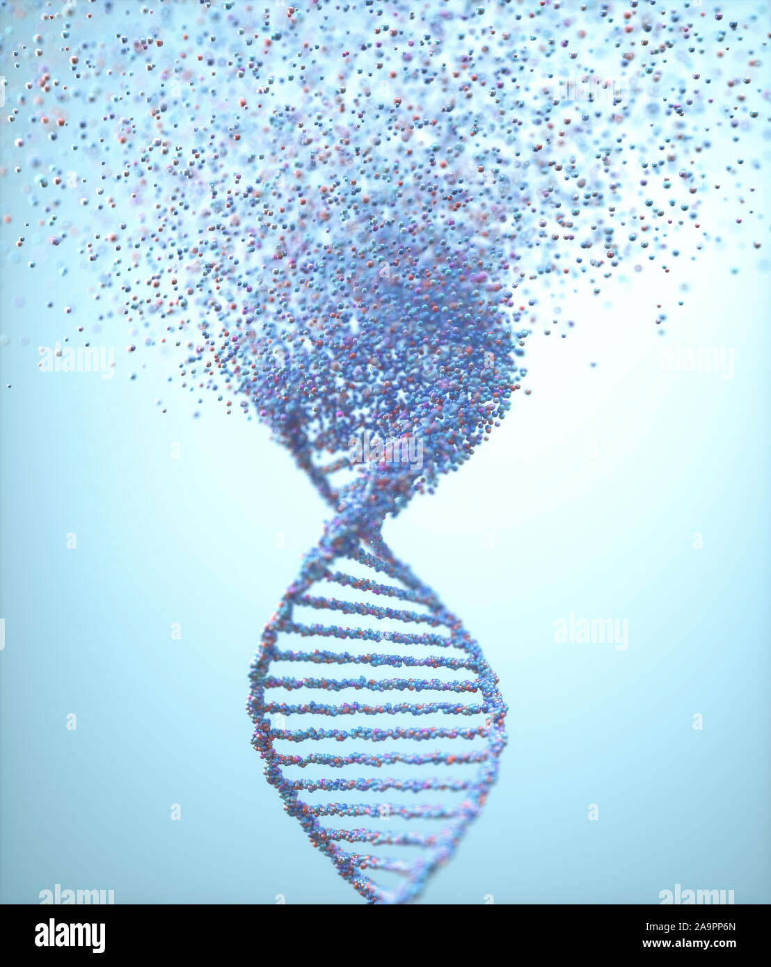 Síndrome genético y trastorno genético, 3D ilustración del concepto de ciencia. Colorido molécula de ADN. Foto de stock