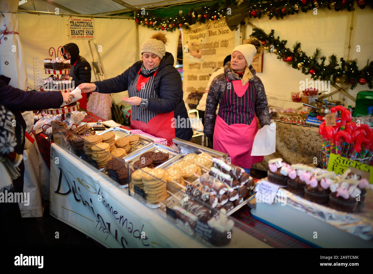 Mercado de Navidad en Harrogate Yorkshire, Inglaterra Foto de stock