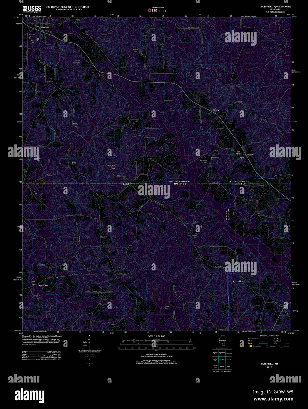 Mapa de bassfield mississippi fotografías e imágenes de alta resolución Alamy
