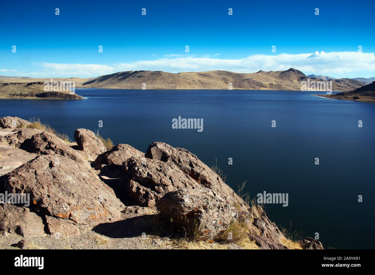 Laguna de Umayo, cerca del lago Titicaca en Puno, Perú Foto de stock