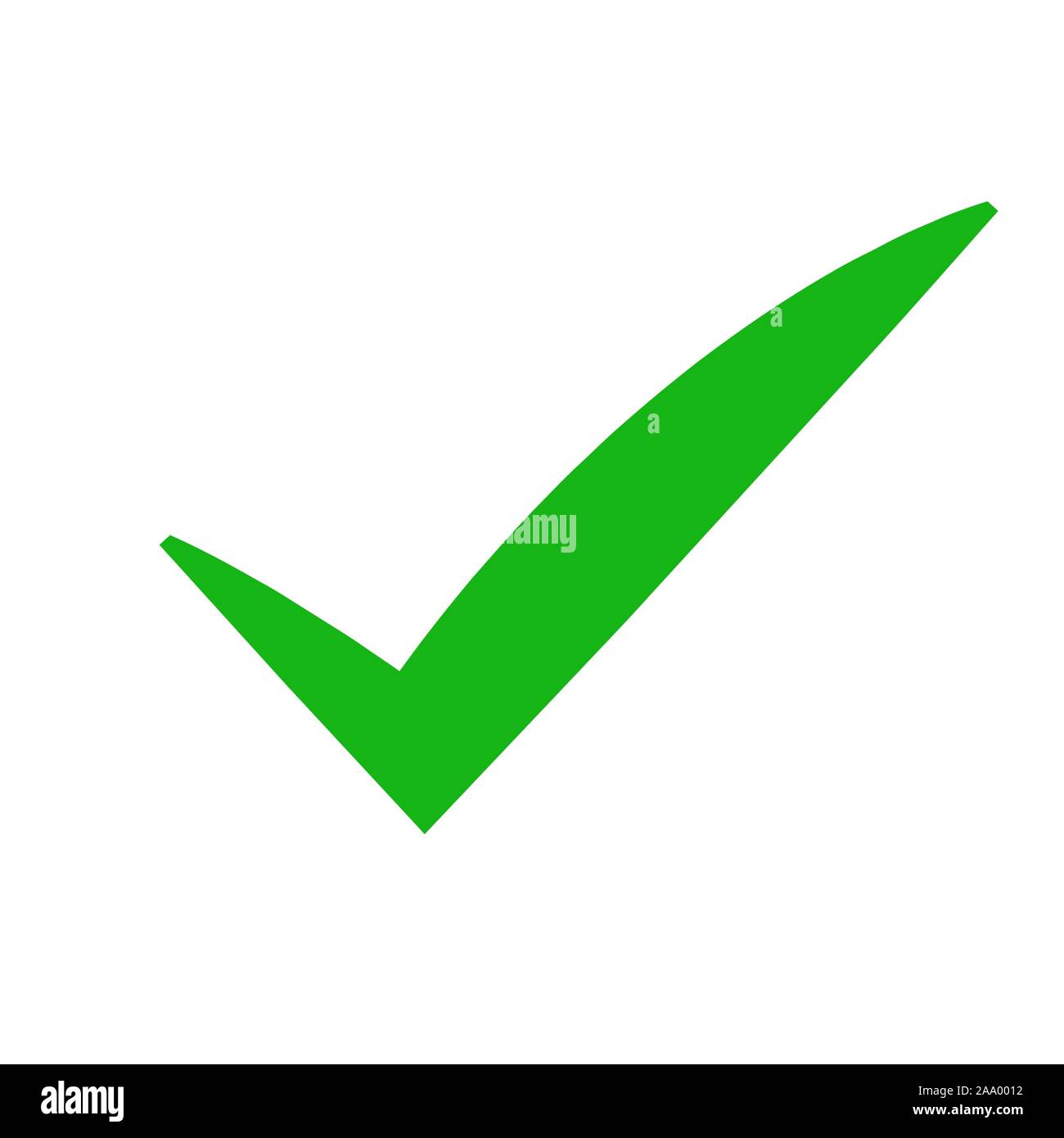Icono de marca de verificación verde. Símbolo de graduación en color verde, vector Ilustración del Vector