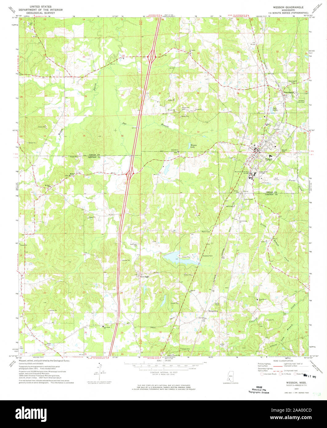 Mapa de wesson mississippi fotografías e imágenes de alta resolución Alamy