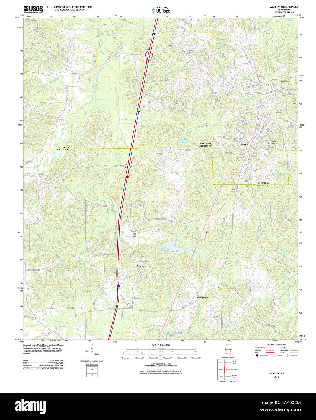 Mapa de wesson mississippi fotografías e imágenes de alta resolución Alamy