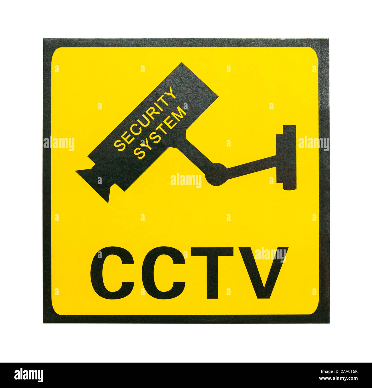 Sistema de seguridad por CCTV signo aislado sobre fondo blanco. Foto de stock