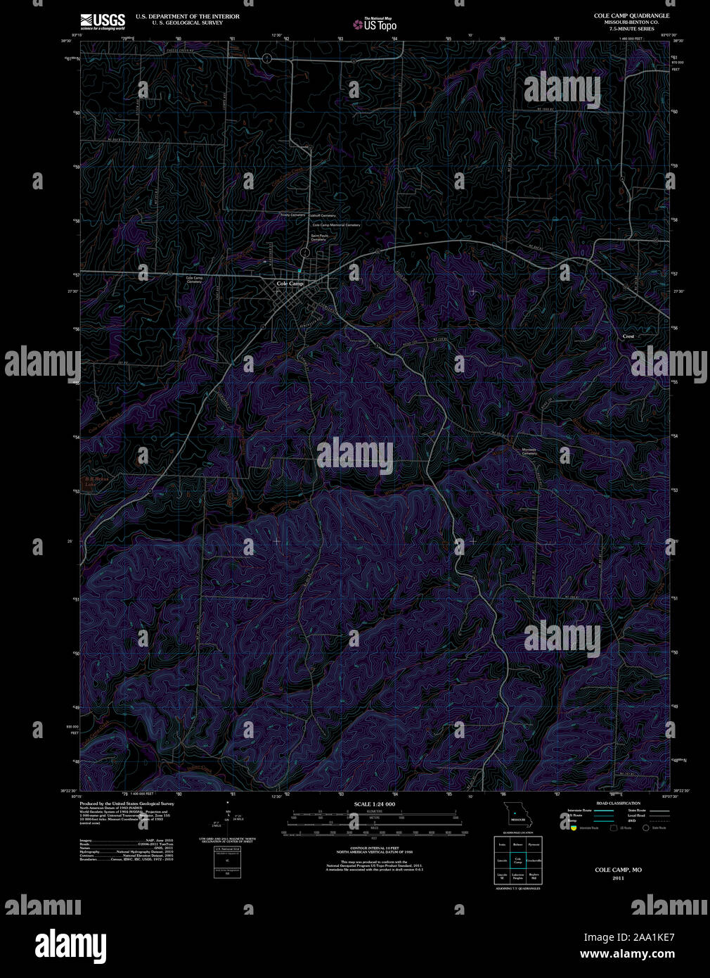 Mapa de cole camp missouri fotografías e imágenes de alta resolución