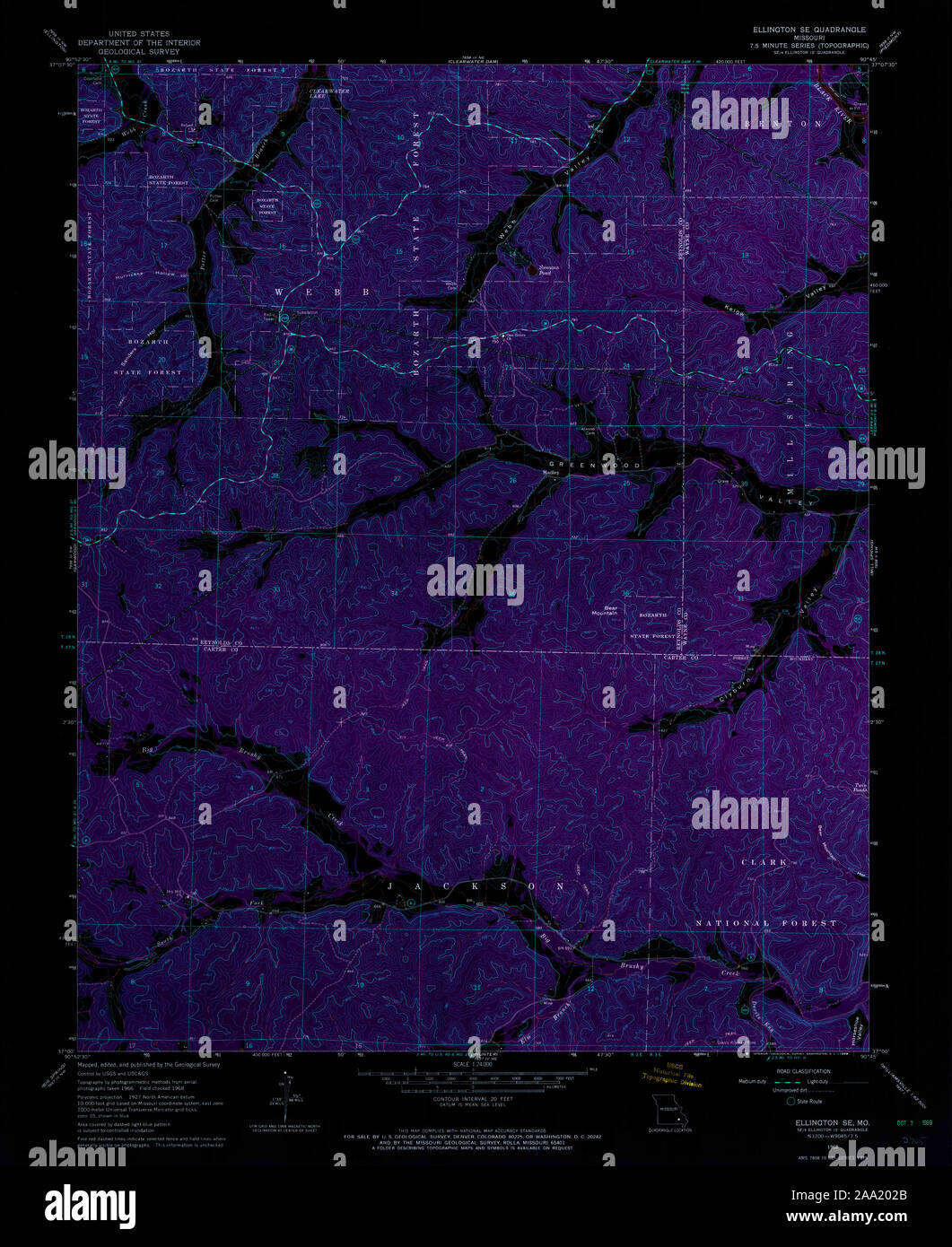 Mapa de ellington missouri fotografías e imágenes de alta resolución
