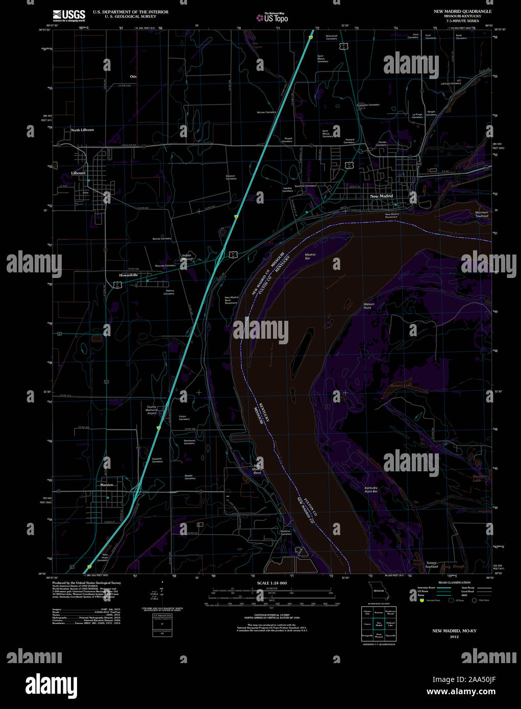 Mapa de new madrid missouri fotografías e imágenes de alta resolución