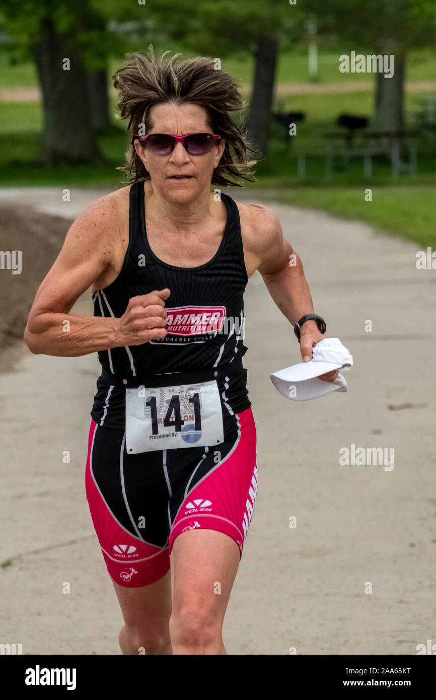 En Cooperstown Triathlon 2019 Foto de stock