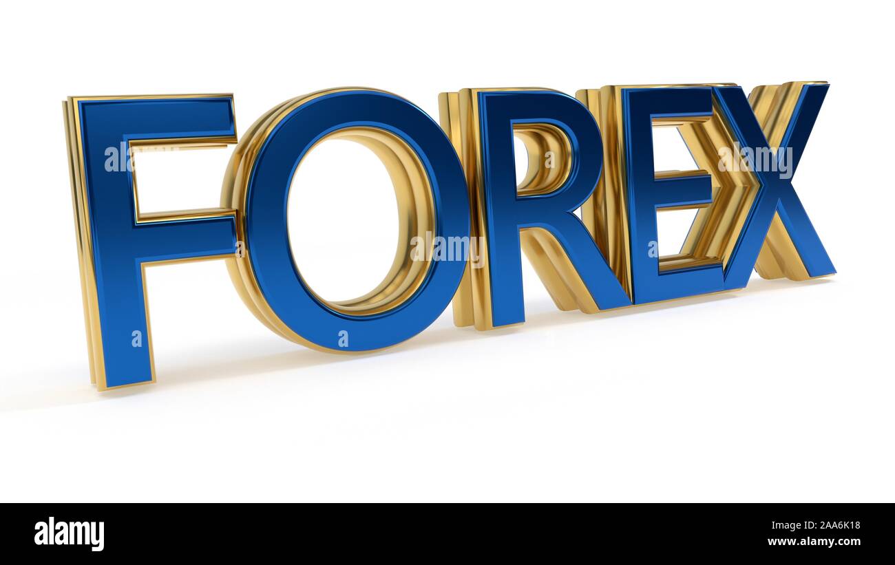 Símbolos de Forex oro escrito trabajo de fondo, 3D Render Fotografía de  stock - Alamy