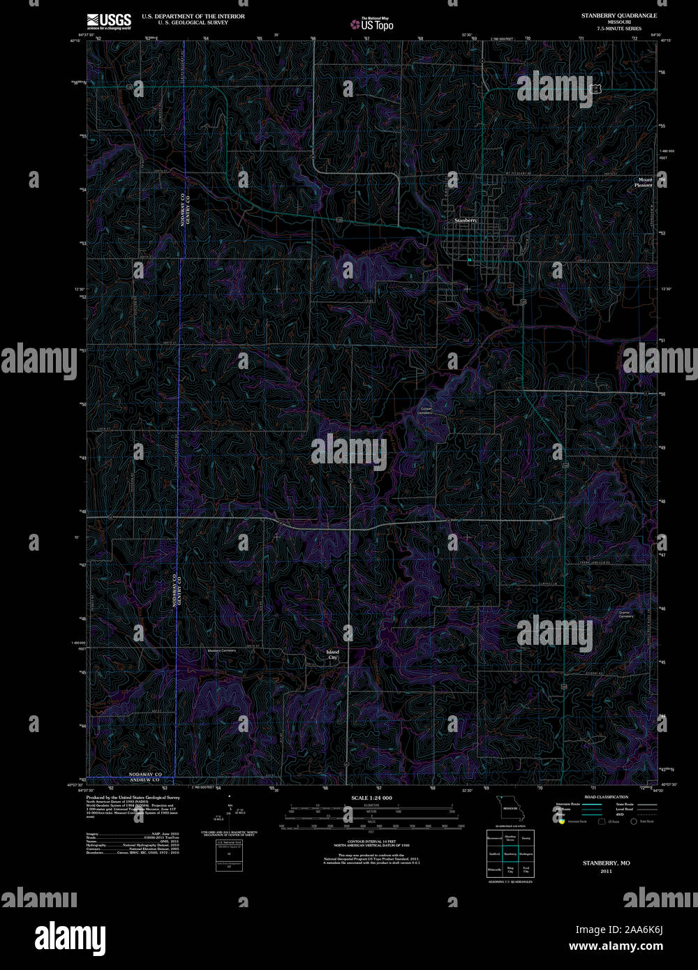 Mapa de stanberry missouri fotografías e imágenes de alta resolución