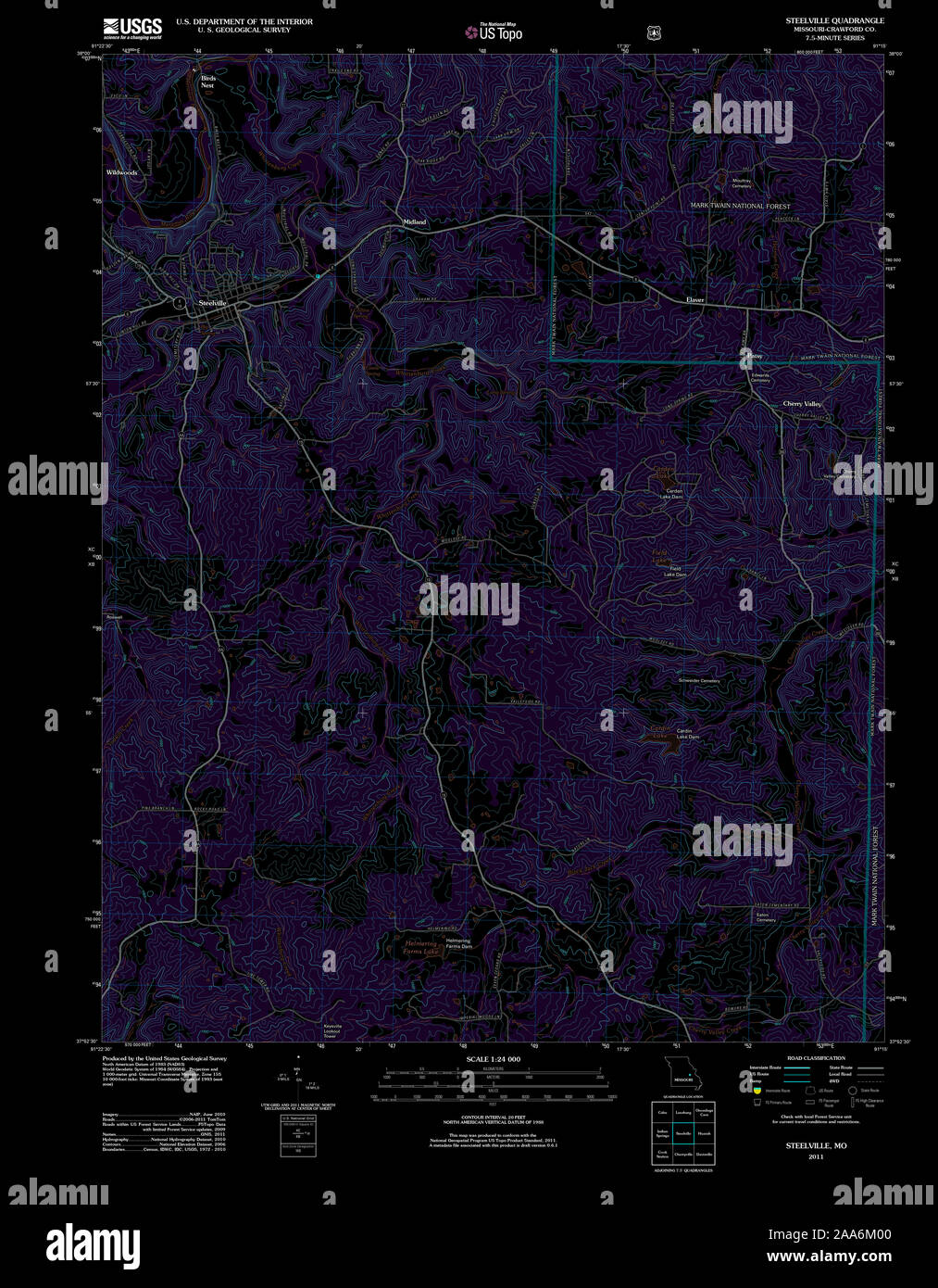 Mapa de steelville missouri fotografías e imágenes de alta resolución