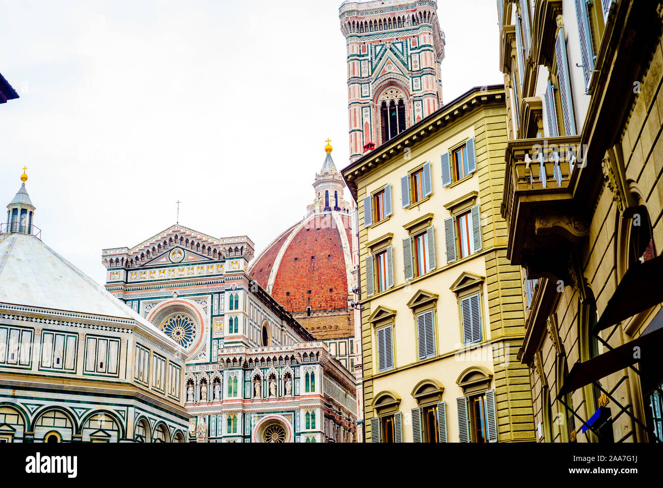 Viajar a Italia - Florencia duomo Piazza San Giovanni Foto de stock