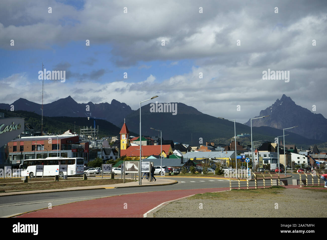 La ciudad de Ushuaia, Tierra del Fuego, Argentina Foto de stock