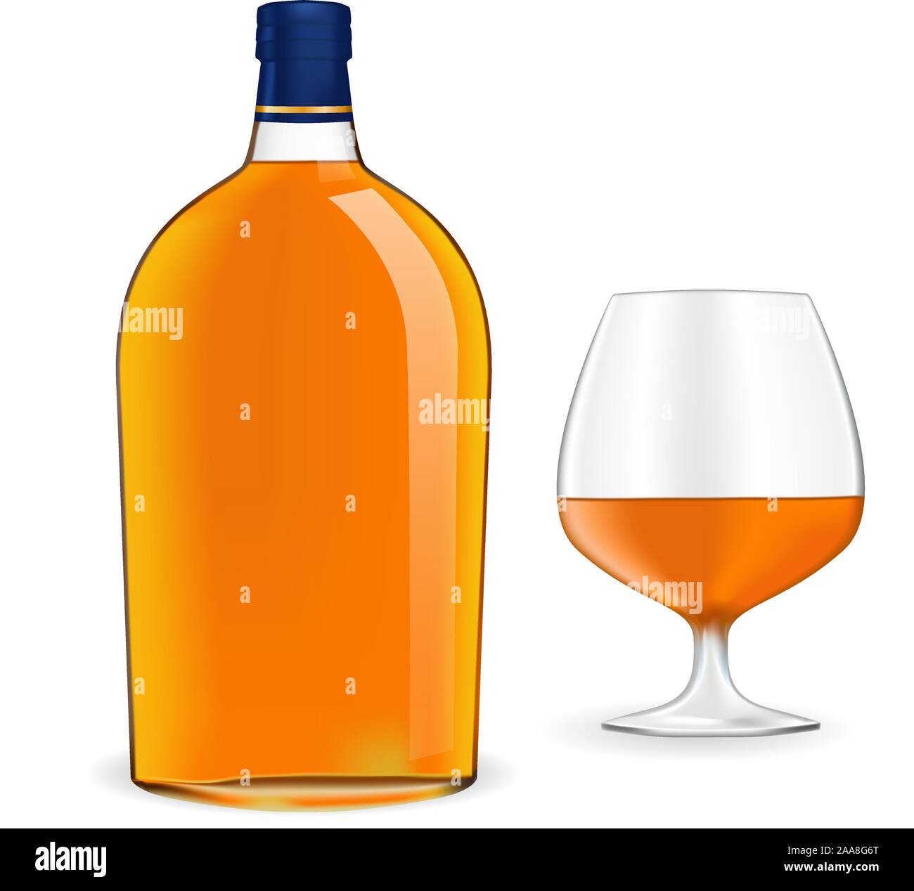 Una botella de brandy y snifter Ilustración del Vector