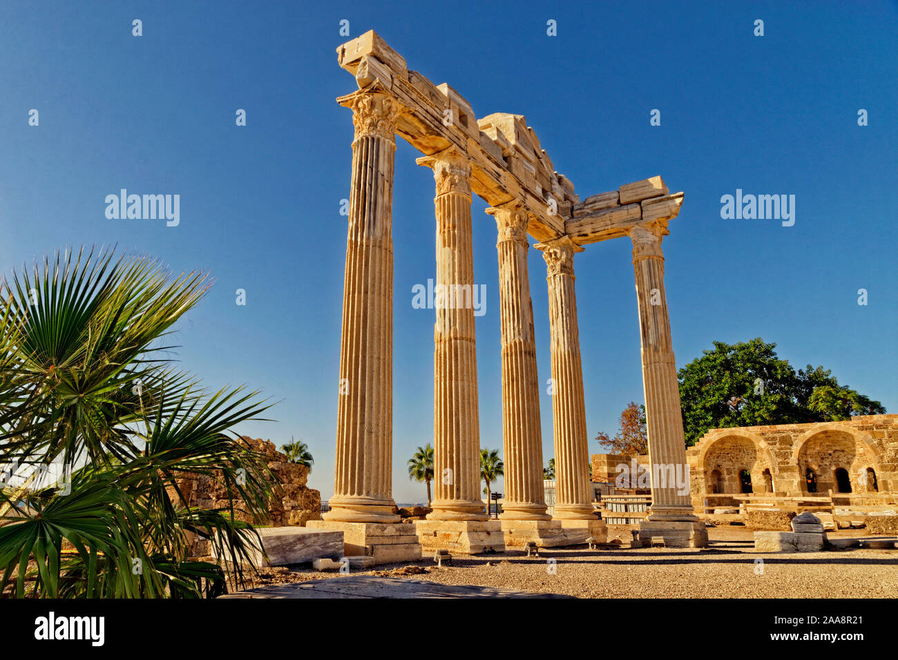 Templo de Apolo a un lado, Turquía. Foto de stock
