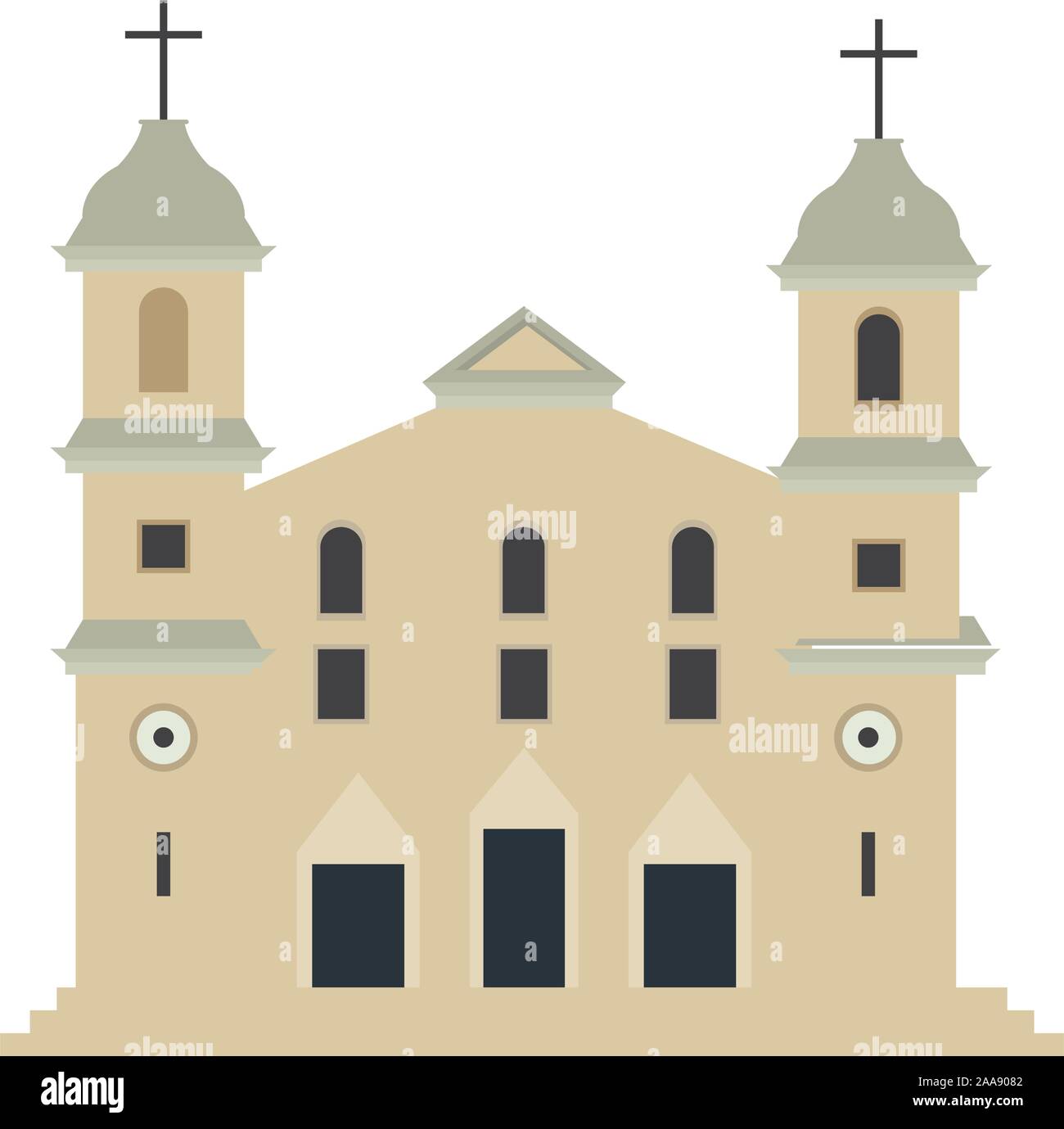 Iglesia tradicional aislado sobre un fondo blanco - ilustración vectorial Ilustración del Vector