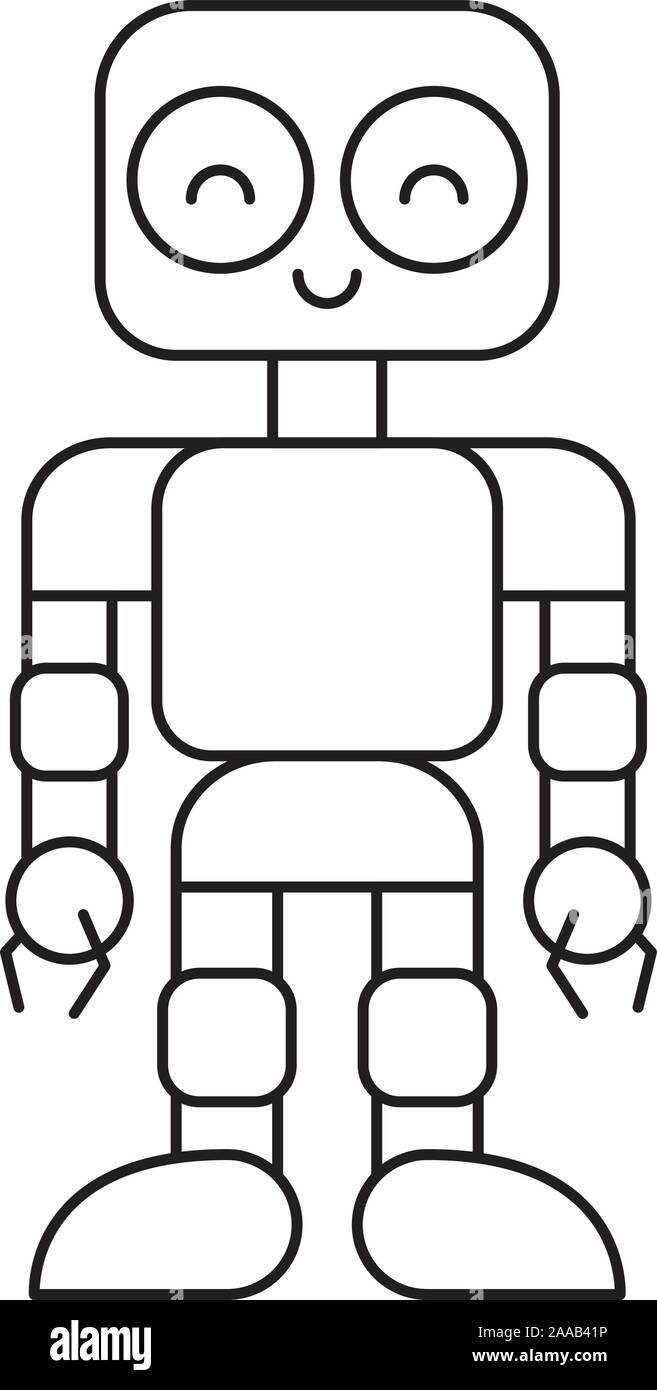Tecnología de diseño vectorial de dibujos animados de robot Imagen Vector de  stock - Alamy