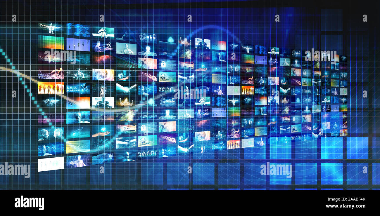 La estrategia de marketing y soluciones tecnológicas El concepto empresarial Foto de stock