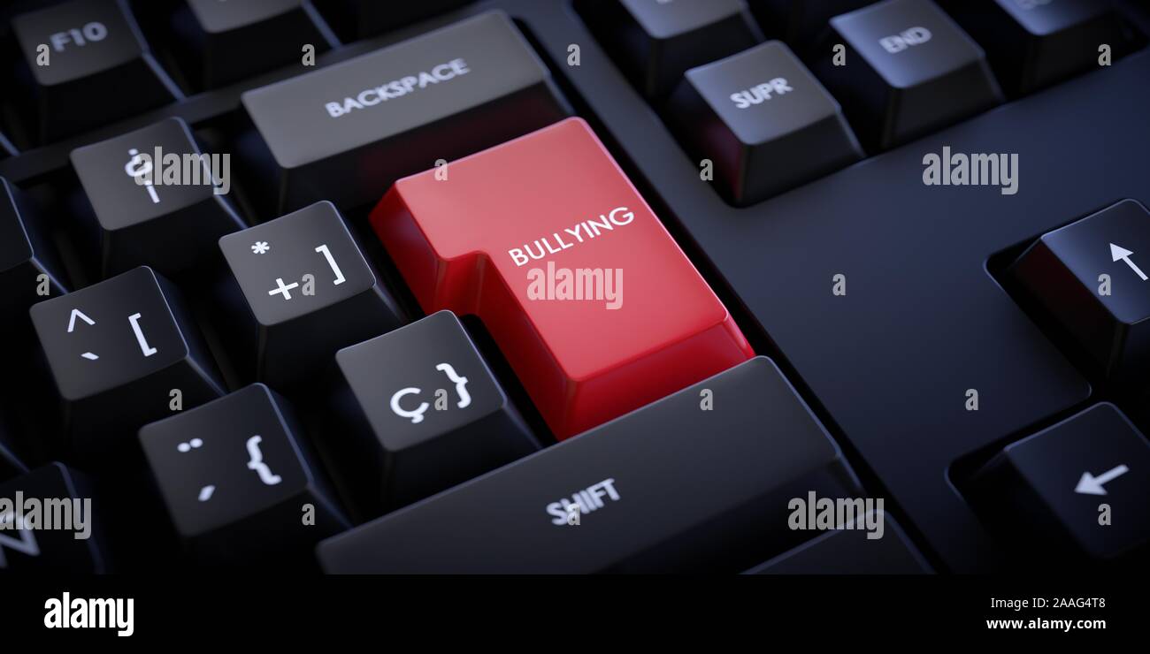 El acoso en línea es la responsabilidad del usuario. Tecla de teclado