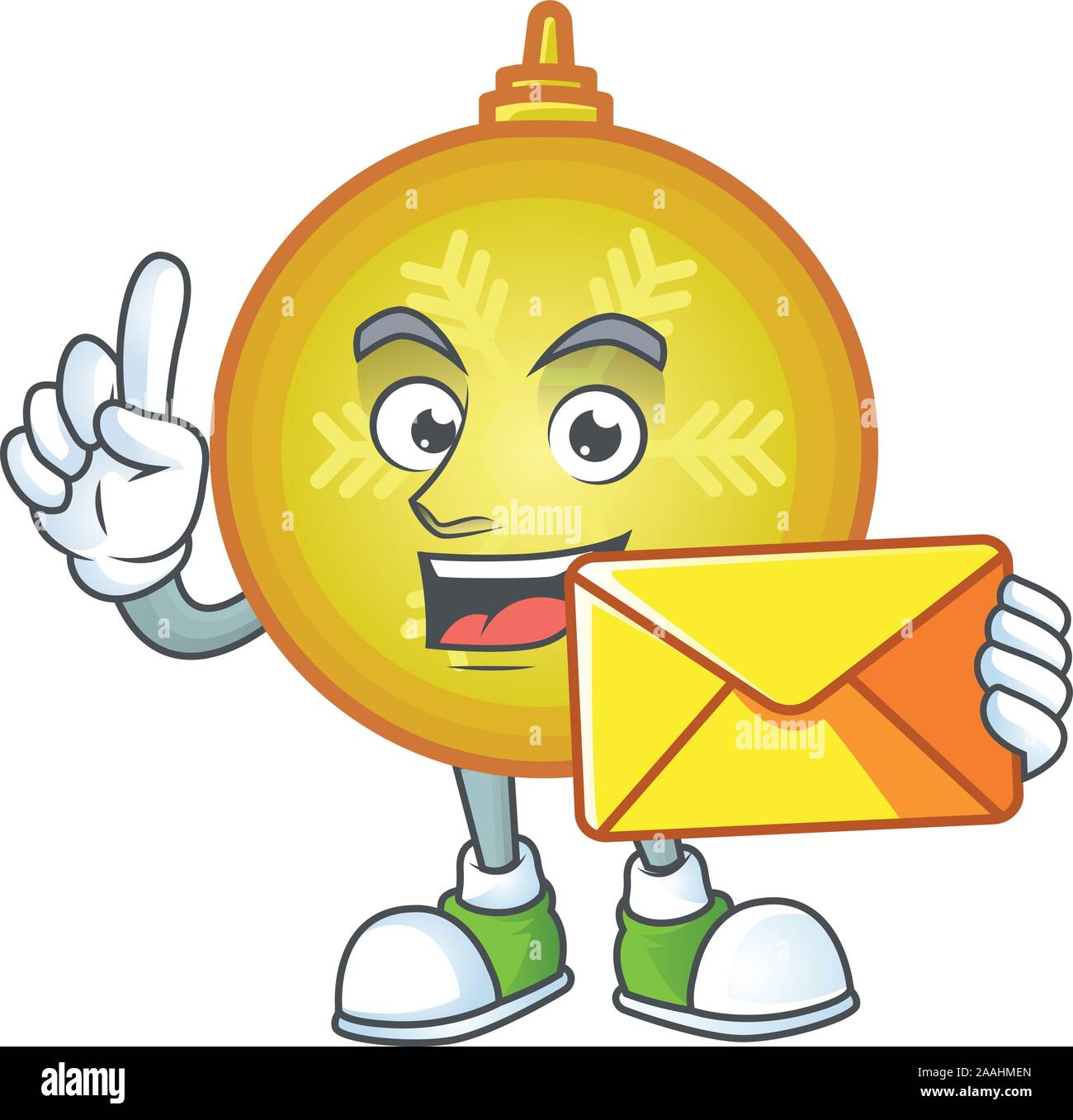 Cara feliz navidad mascota bola amarilla con estilo de dibujos animados sobre Imagen Vector de stock - Alamy Cara feliz navidad mascota bola amarilla con estilo de dibujos animados sobre Imagen Vector de stock - Alamy