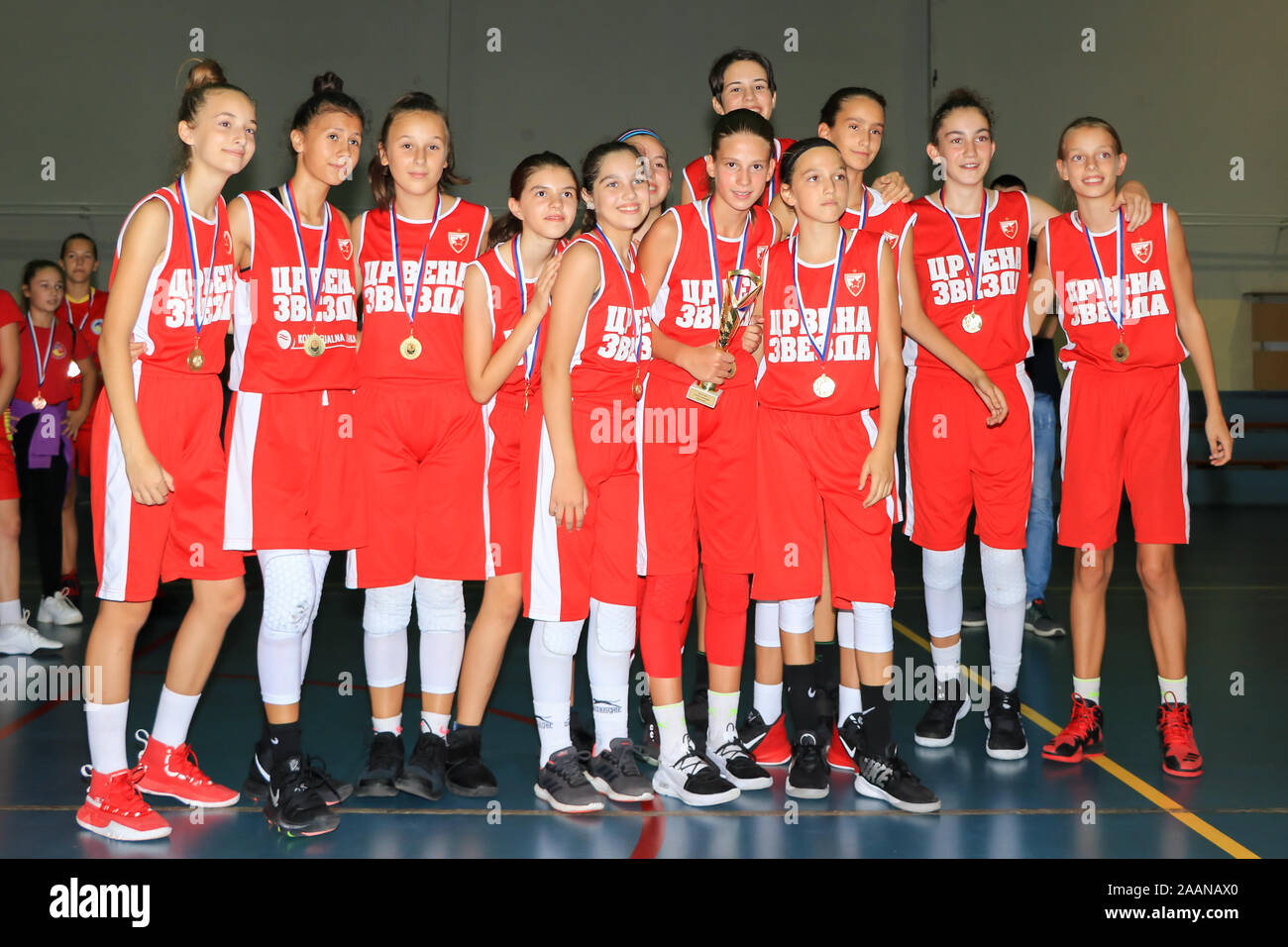 Kisac, Serbia - Septiembre 7, 2019: el equipo de baloncesto femenino de  Estrella Roja en Belgrado, Serbia Kisac torneo Fotografía de stock - Alamy