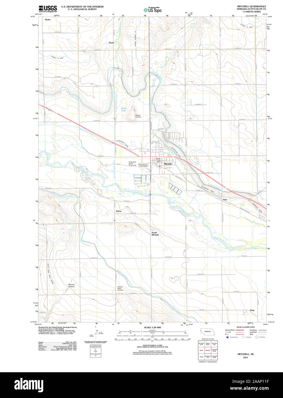 Mapa de mitchell nebraska Imágenes recortadas de stock Alamy