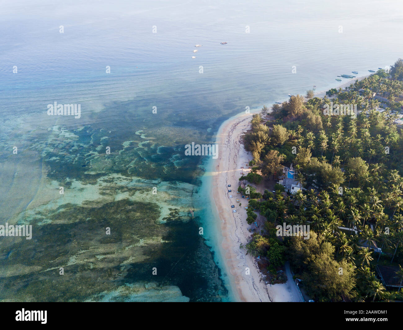 Vista escénica de antena Gili-Air isla de Bali, Indonesia Foto de stock