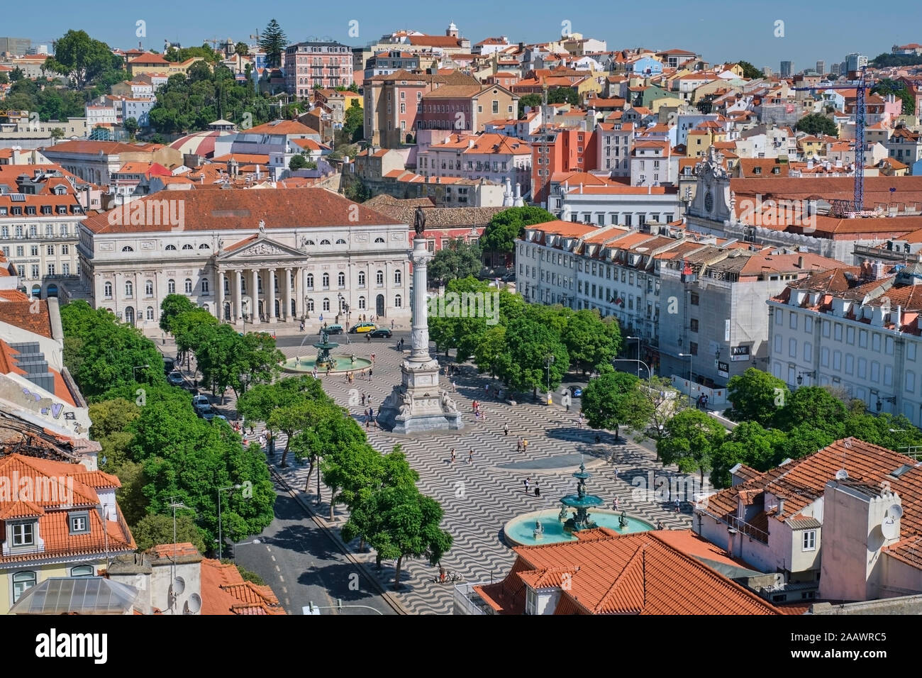 Portugal, Lisboa, ciudad con Baixa y Rossio Foto de stock