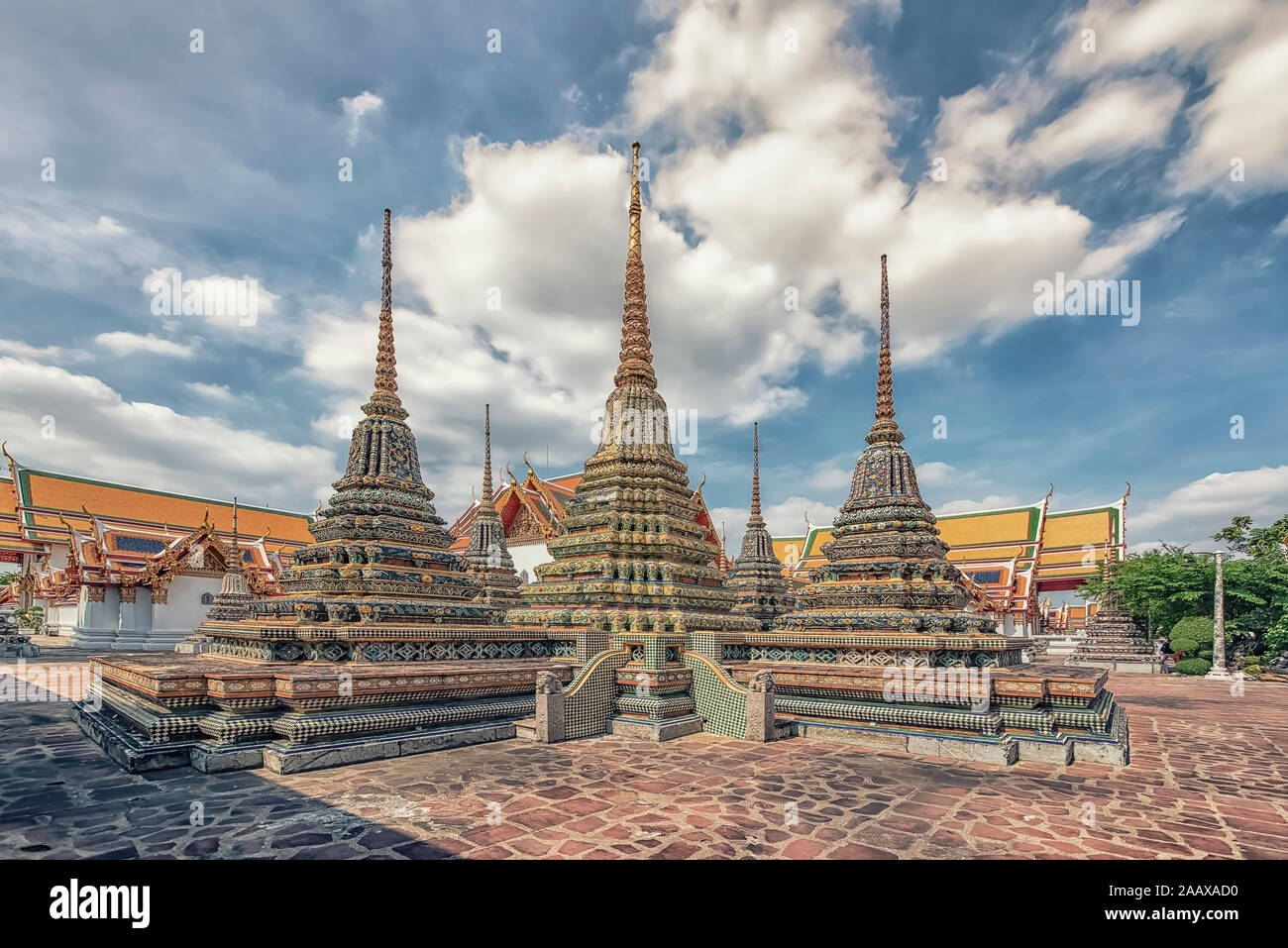 Templo Wat Pho en Bangkok, Tailandia Foto de stock