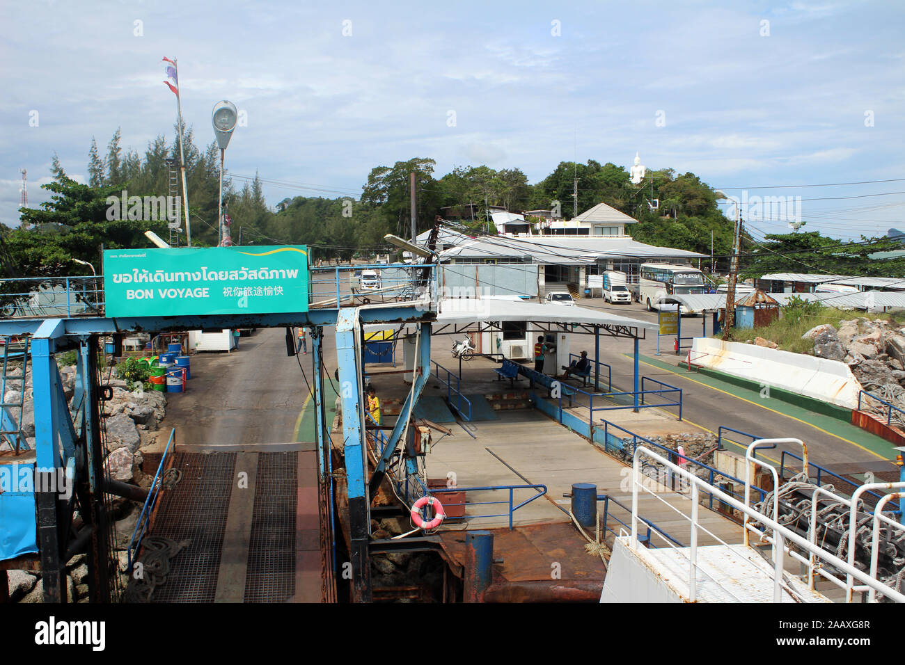 El puerto de Surat Thani Tailandia Foto de stock