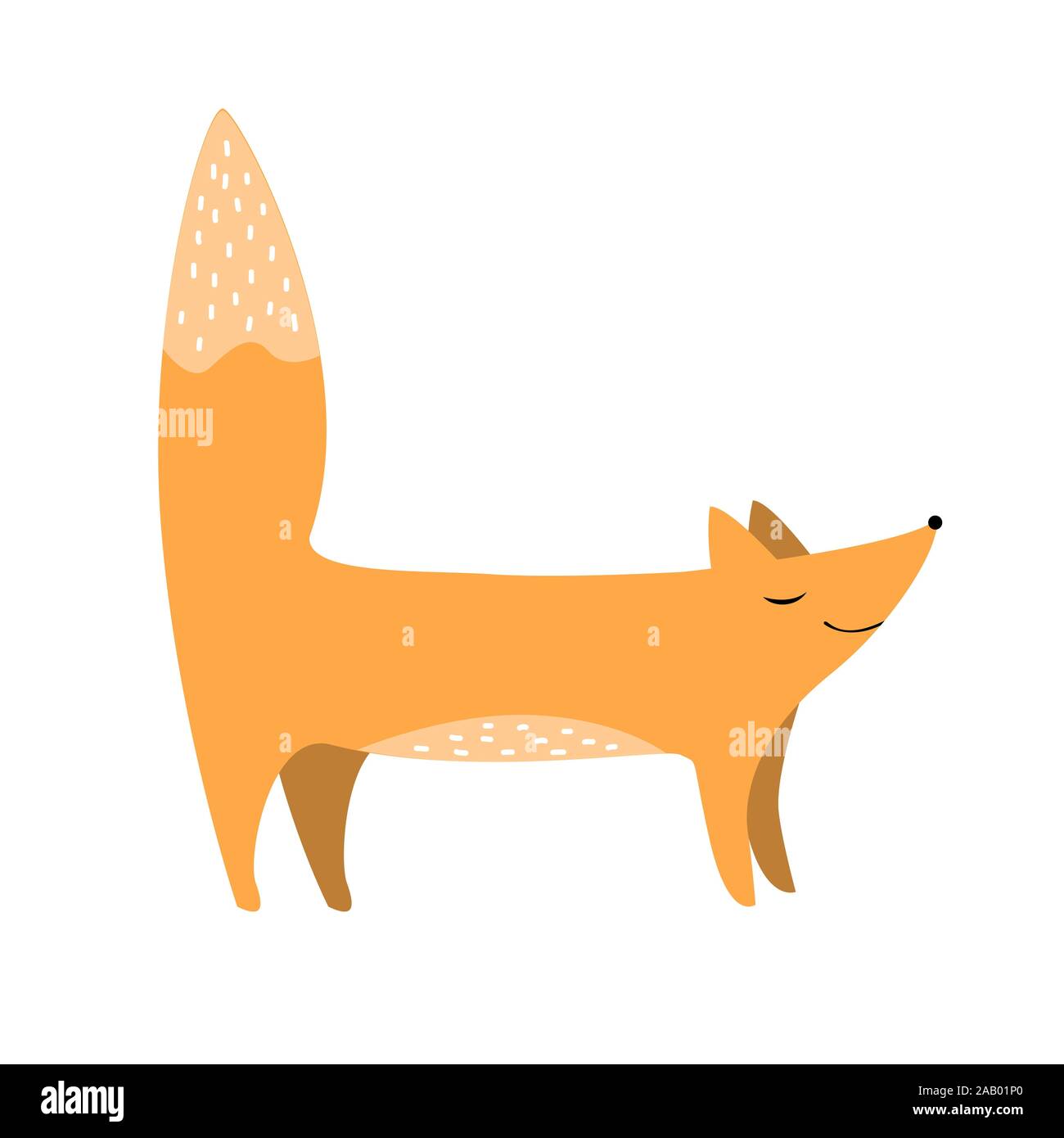 Lindo fox flat ilustración vectorial. Cartoon bosque Animales Ilustración del Vector