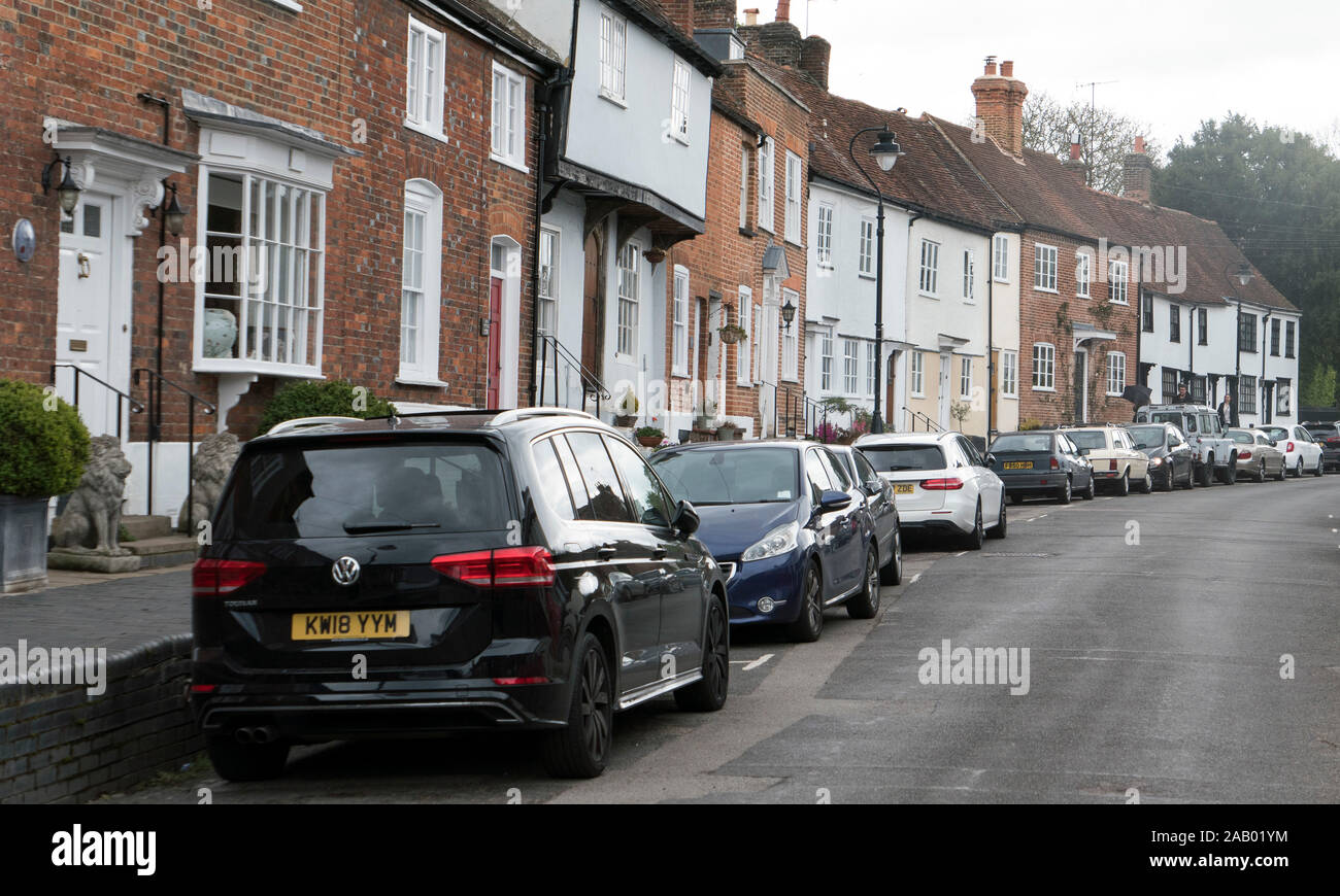 La histórica calle Fishpool St Albans Hertfordshire, Inglaterra Foto de stock