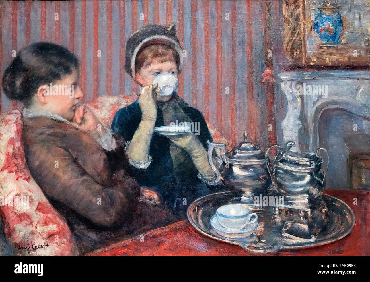 Mary Cassatt (1844-1926) 'el té', óleo sobre lienzo, 1880 Foto de stock