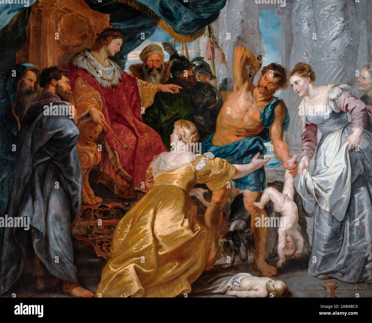 Peter Paul Rubens, El Juicio de Salomón, pintura, 1617 Foto de stock