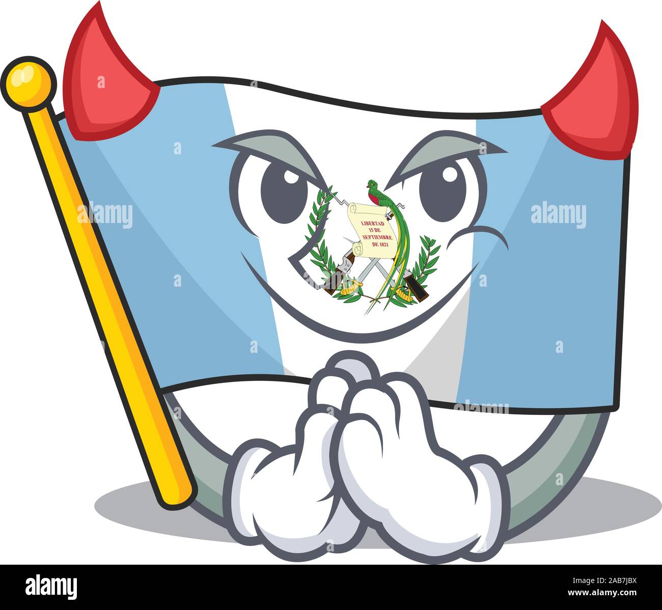Personaje de dibujos animados de la bandera de Bolivia en un gesto Diablo  design Imagen Vector de stock - Alamy