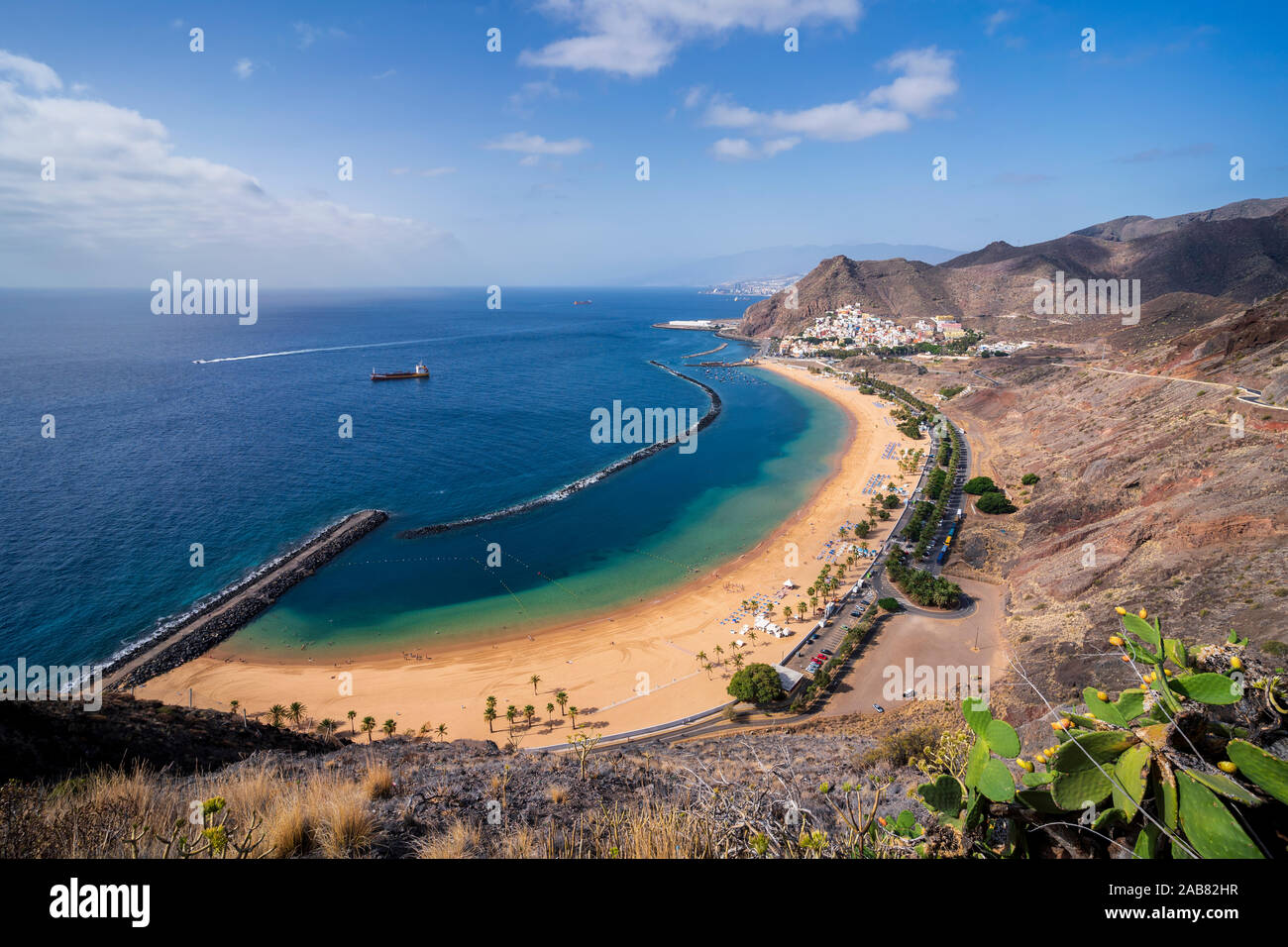 Playa de las Teresitas, San Andrés, Santa Cruz de Tenerife, Islas Canarias, Atlántico, Europa Foto de stock