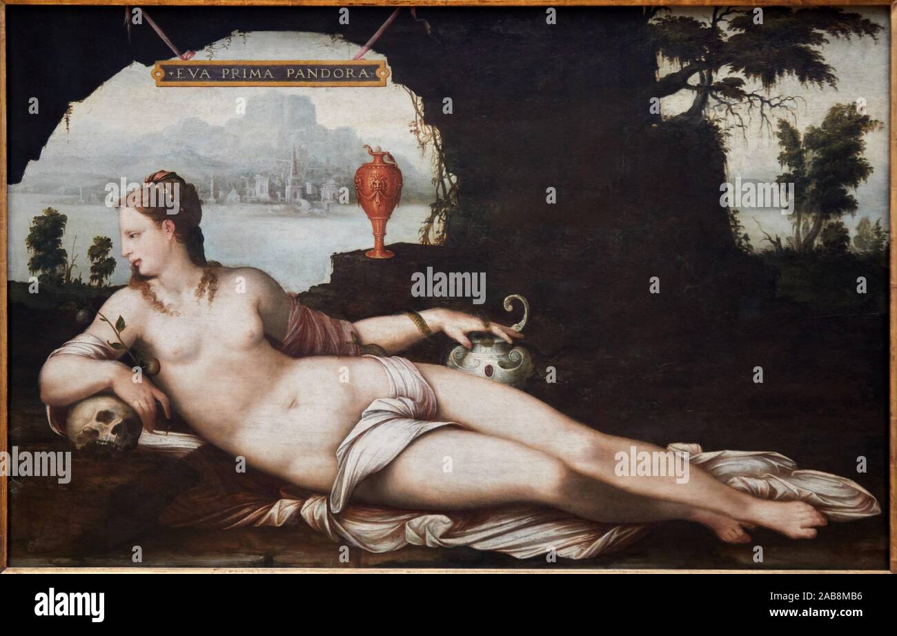 '''Eva Prima Pandora'', de 1550, Jean Cousin le Père, Musée du Louvre, París, Francia, Europa Foto de stock
