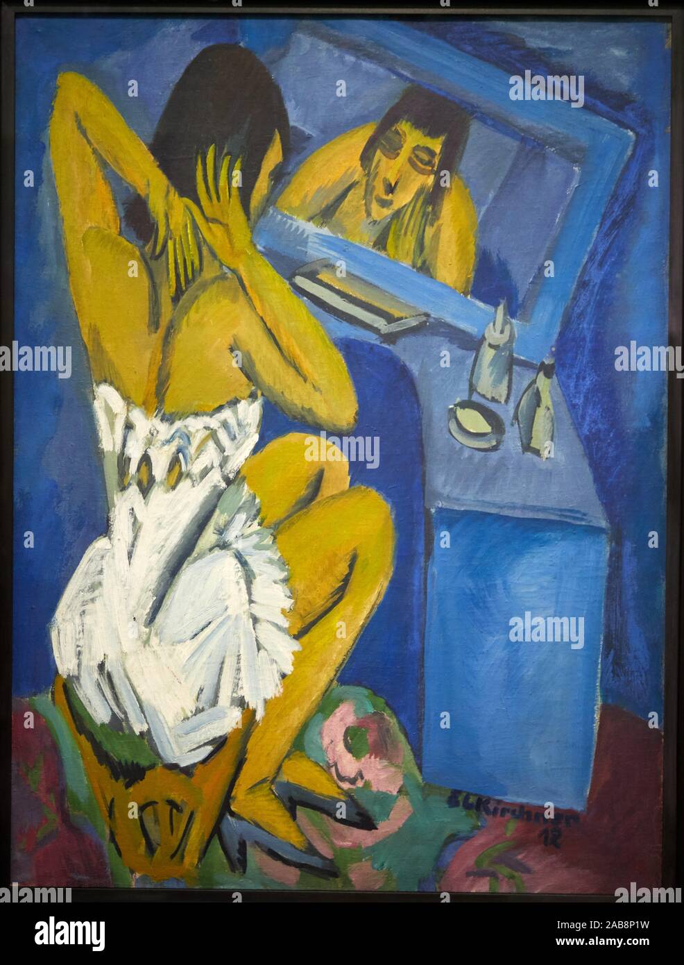 '''Toilette - Frau vor dem Spiegel'', 1913-1920, Ernst Ludwig Kirchner, Centro Pompidou, París, Francia, Europa Foto de stock