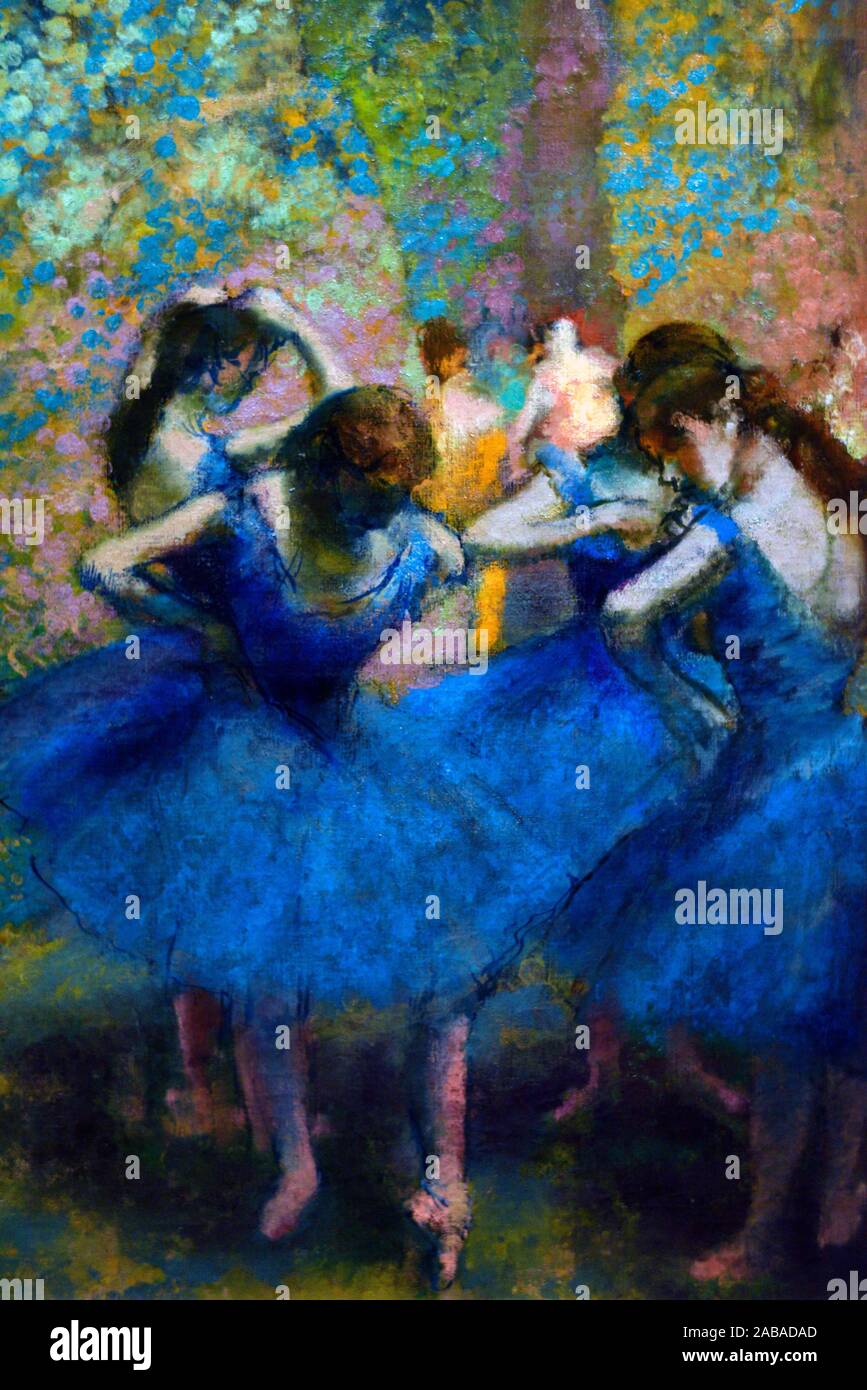 Bailarinas en azul, 1890, Edgar Degas, el museo de Orsay, París, Francia  Fotografía de stock - Alamy