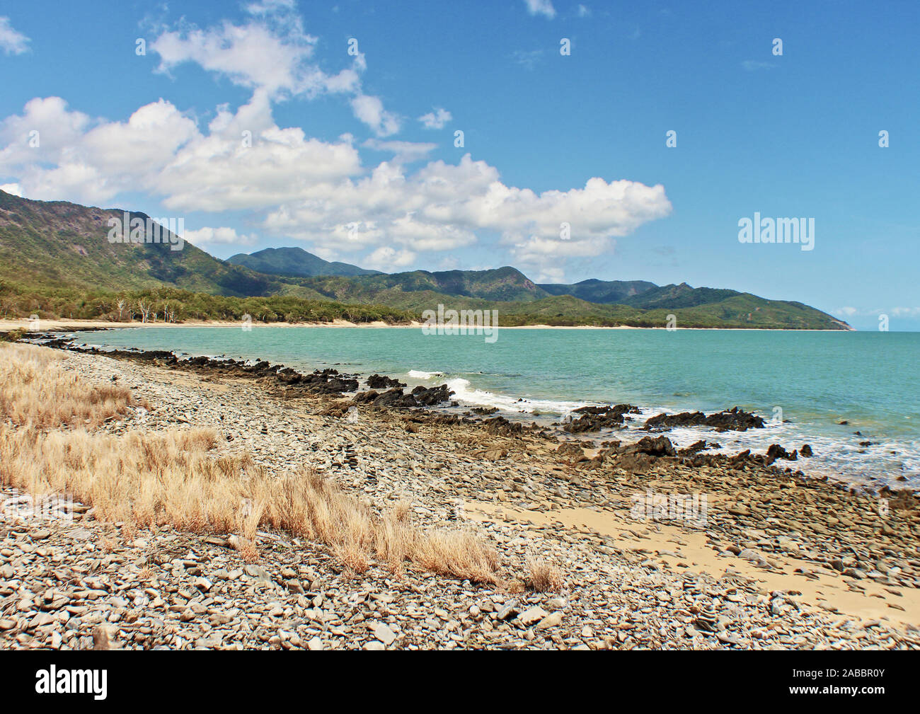 El tramo de 4km de la playa Wangetti hasta el mirador de Rex de cabecera a través de la cueva en la Gran Barrera de Coral duro la partida hasta Port Douglas Foto de stock