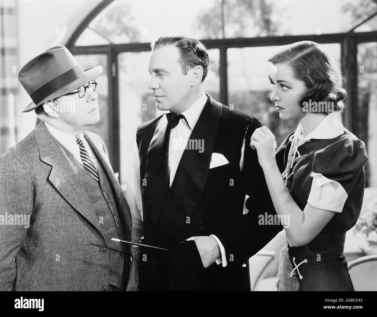 Colegio de vacaciones, desde la izquierda: Jed Prouty, Jack Benny, Marsha Hunt, 1936 Foto de stock