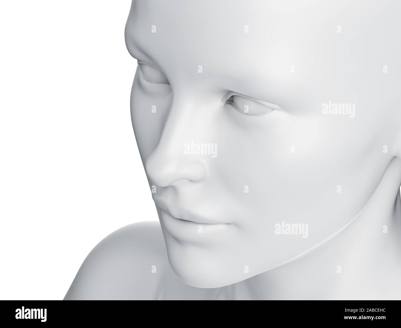 3D prestados ilustración médica precisa de un rostro femenino abstracto gris Foto de stock