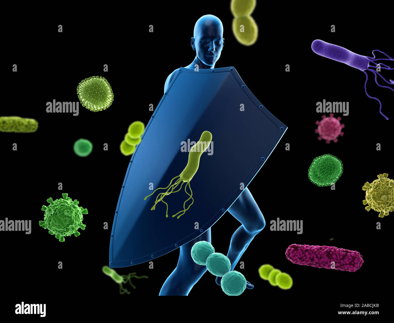 3D prestados de la defensa inmune conceptual ilustración Foto de stock
