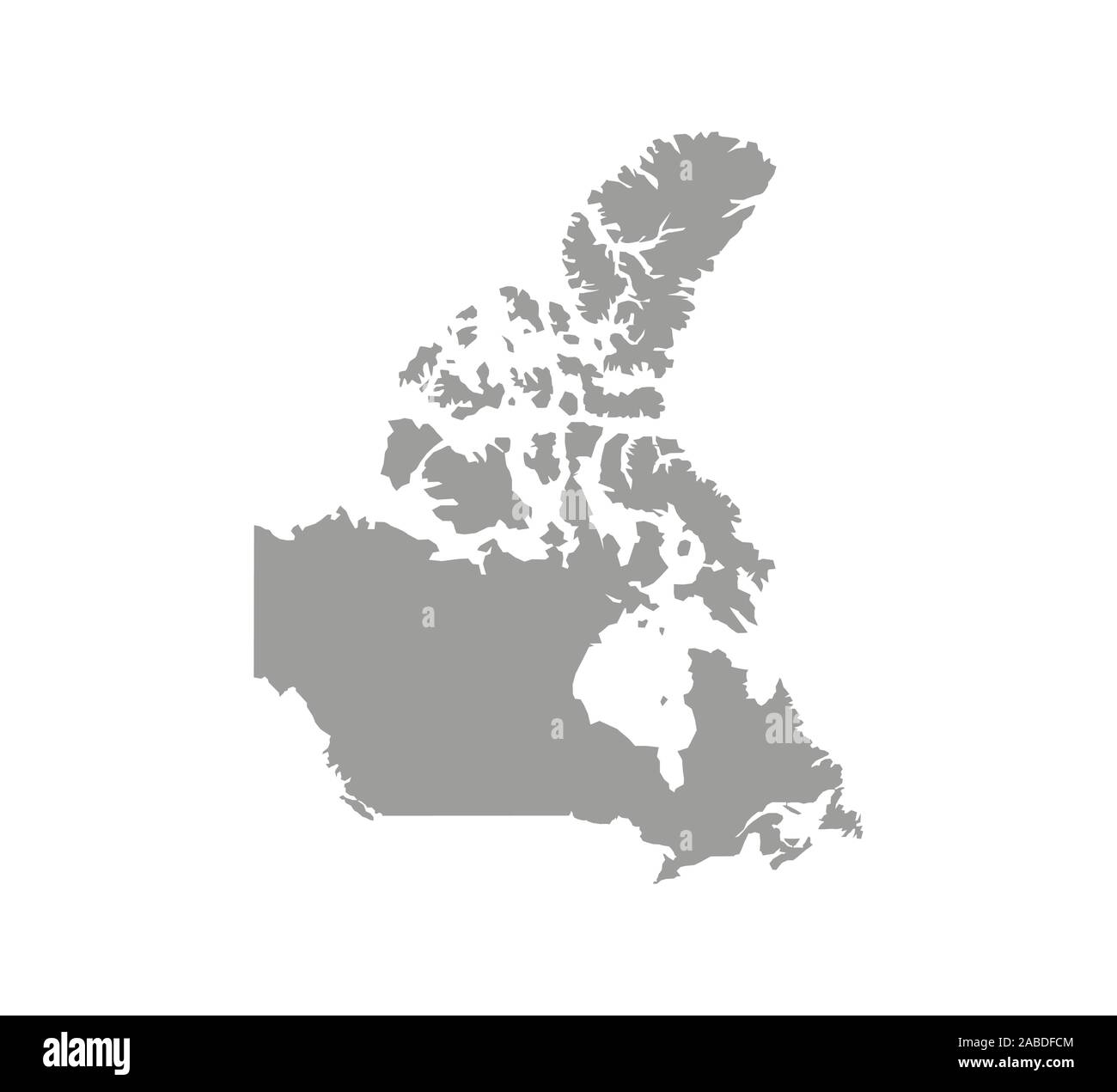 Canadá sobre fondo blanco. Ilustración vectorial. Gris. Ilustración del Vector