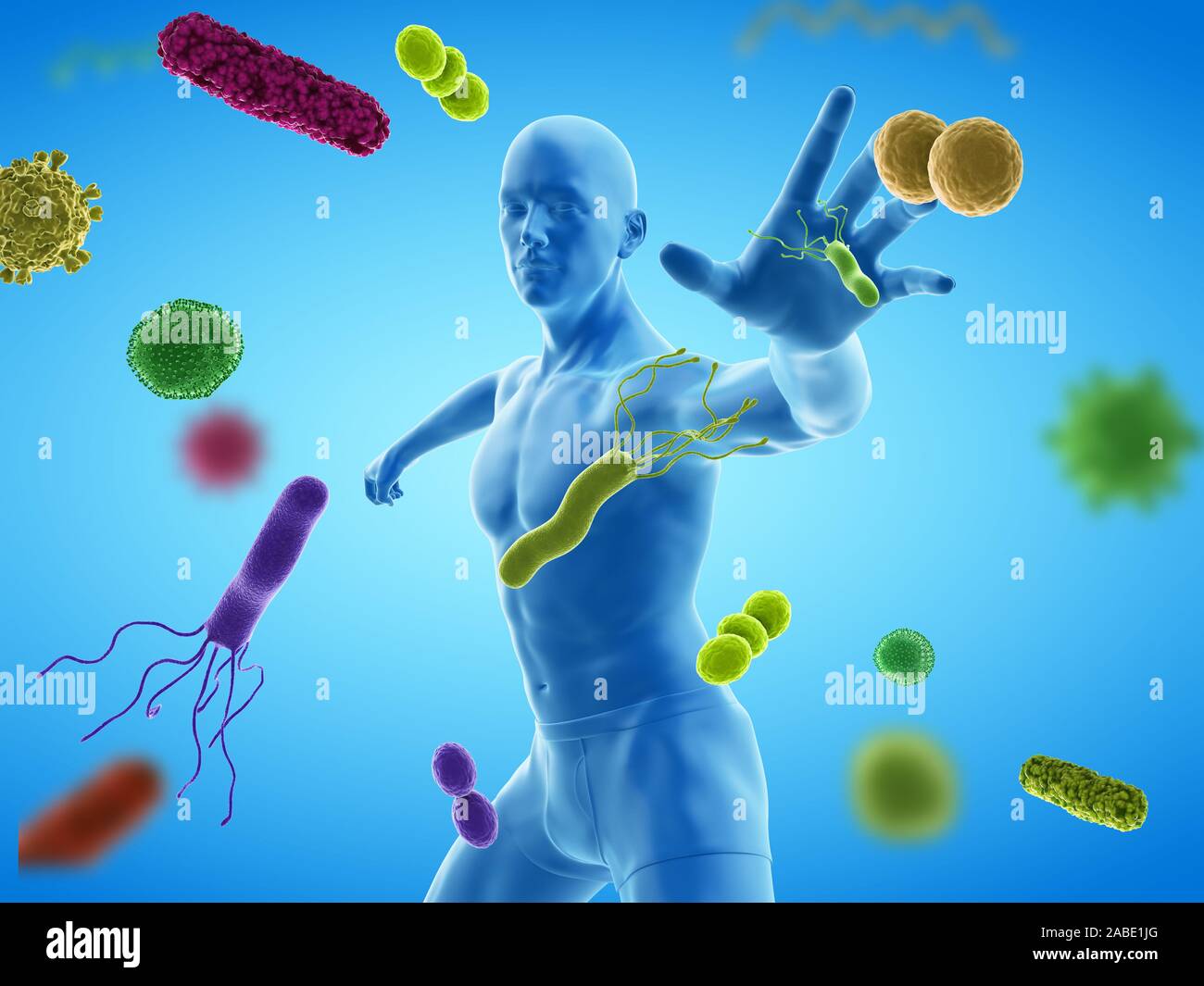 3D prestados de la defensa inmune conceptual ilustración Foto de stock