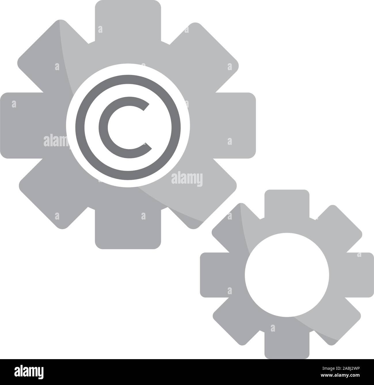 Ajuste de los engranajes de propiedad intelectual copyright icono ilustración vectorial Ilustración del Vector