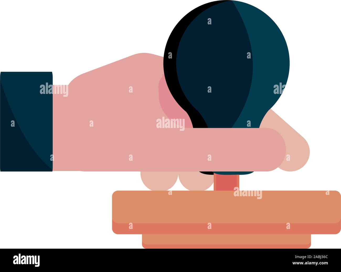 Mano con sello de goma icono copyright propiedad intelectual ilustración vectorial Ilustración del Vector