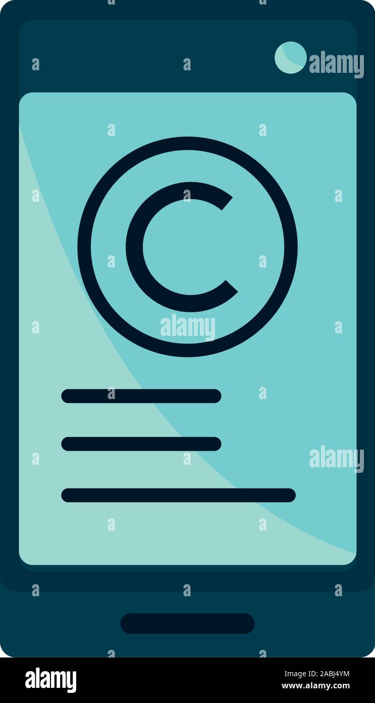 Propiedad intelectual copyright icono smartphone ilustración vectorial Ilustración del Vector