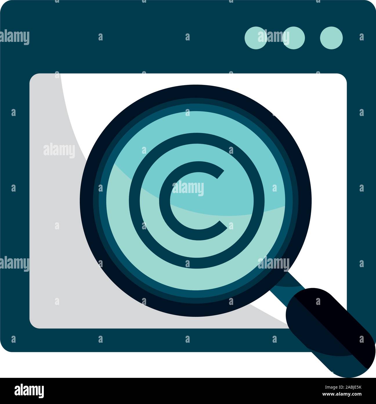 Análisis del sitio de propiedad intelectual copyright icono ilustración vectorial Ilustración del Vector